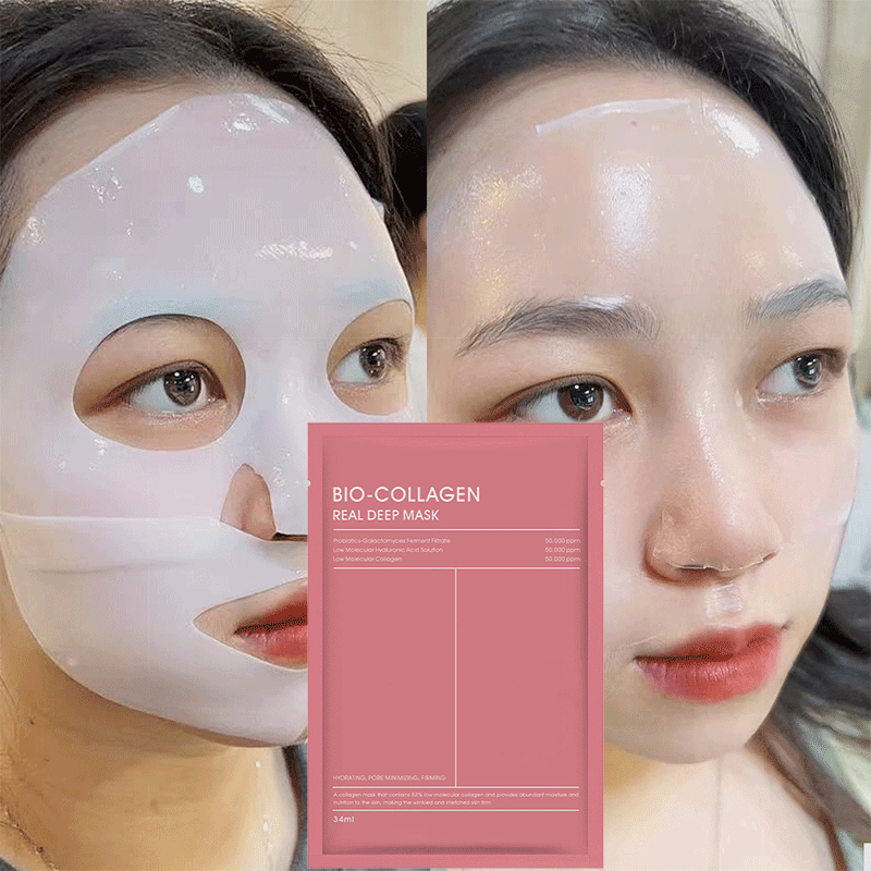 Masque Visage en Tissu au Collagène – Anti-Rides & Liftant Nuit – Bio-Collagène Intensif
