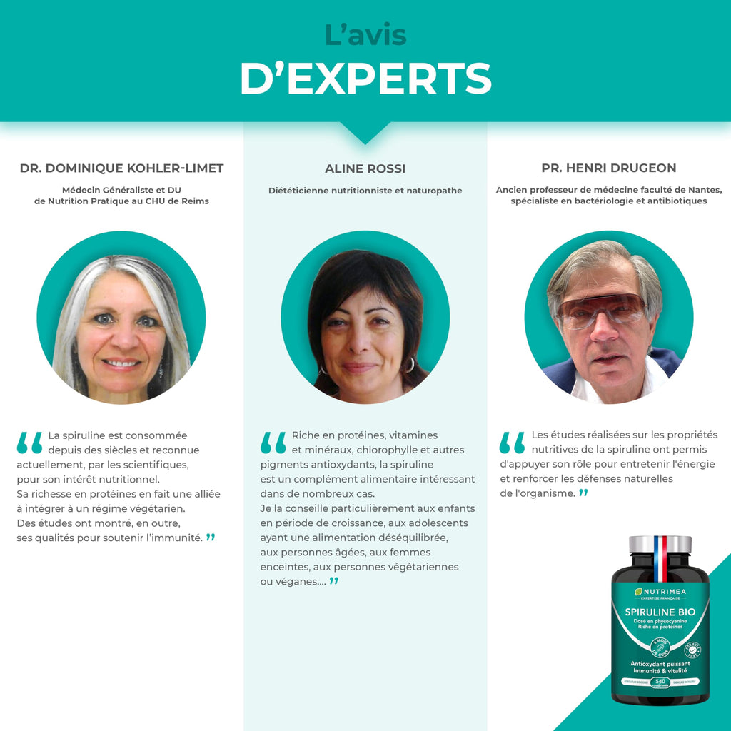 Spiruline Bio – 180 Comprimés – Complément Alimentaire – Nutrimea