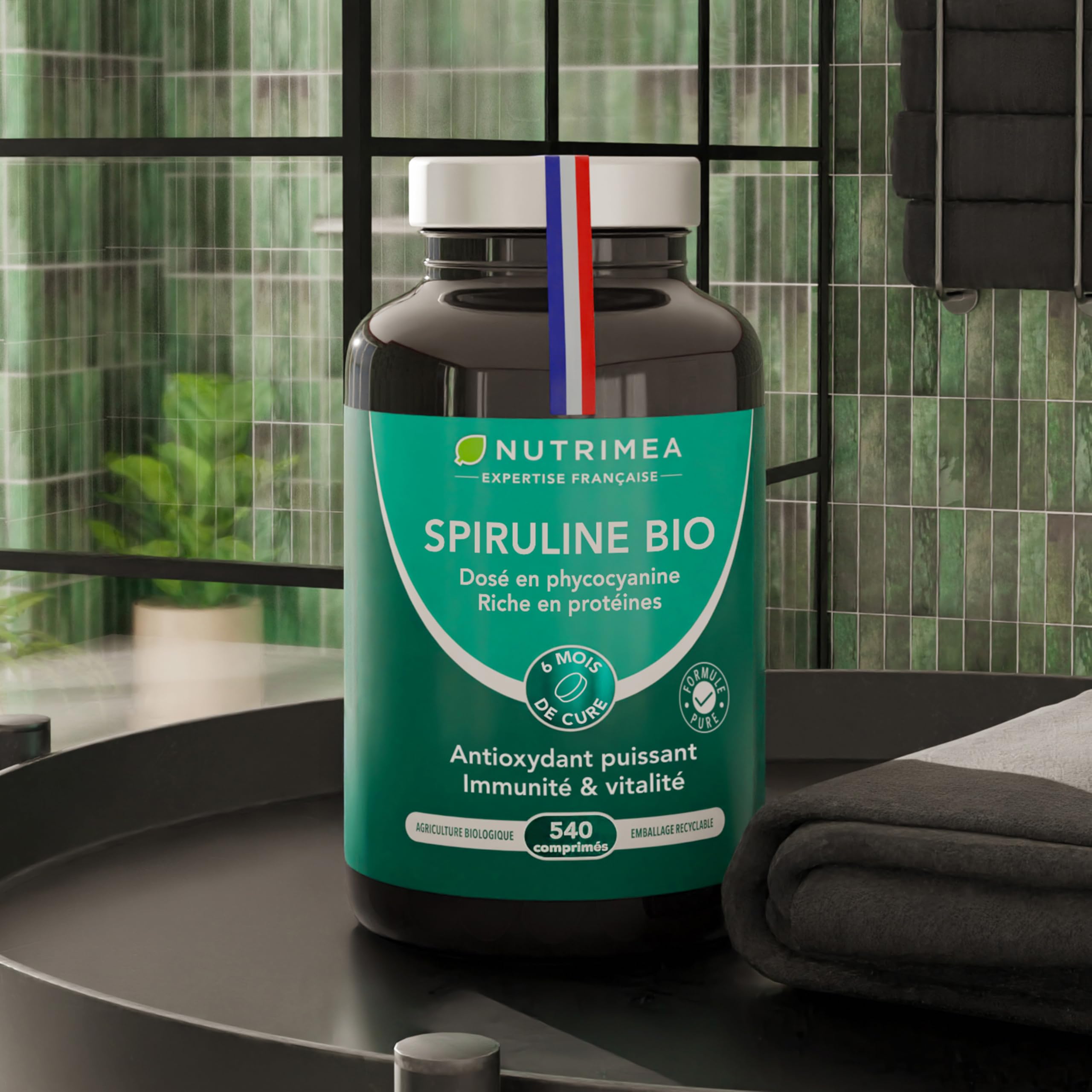Spiruline Bio – 180 Comprimés – Complément Alimentaire – Nutrimea