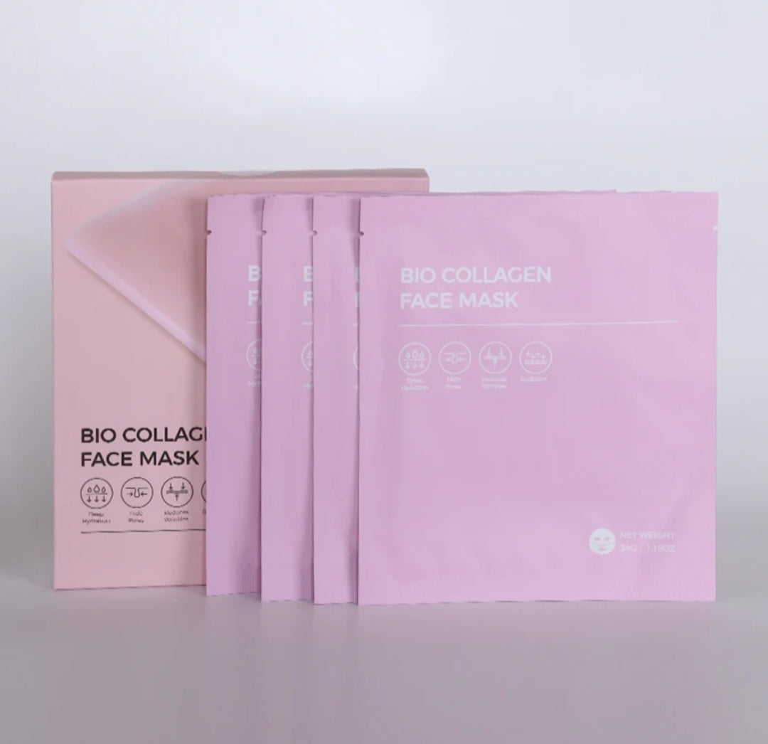 Masque Visage en Tissu au Collagène – Anti-Rides & Liftant Nuit – Bio-Collagène Intensif